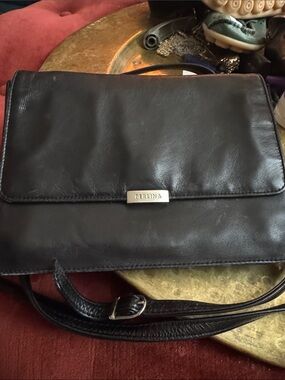 Perlina Black Crossbody Bag with Silver Hardware